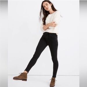 MADEWELL Women’s 10” High Rise Skinny Jean Black Size 29 T Casual Chic